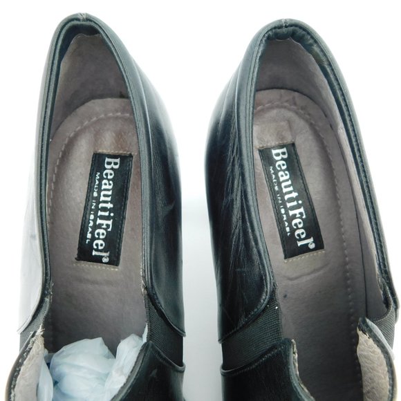 BEAUTIFEEL Black Leather Block Heel Slip-on Pumps 40 - Picture 9 of 9